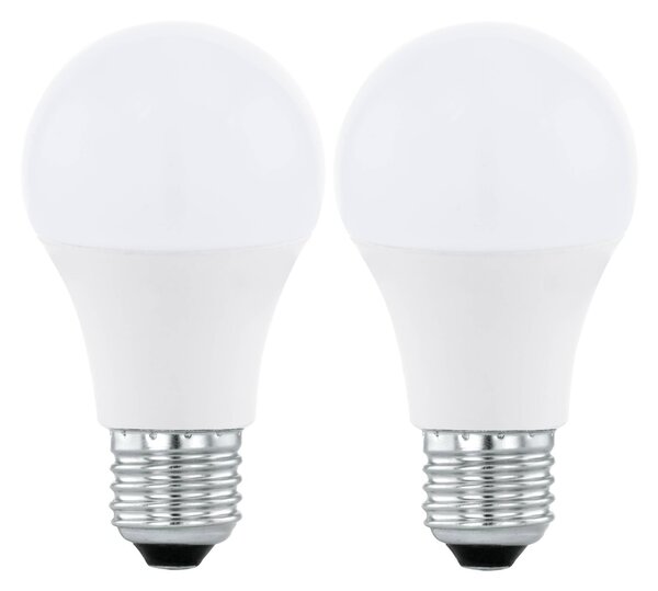 SADA 2xLED RGBW Stmievateľná žiarovka A60 E27/9W/230V 2700-6500K + DO - Eglo 11587