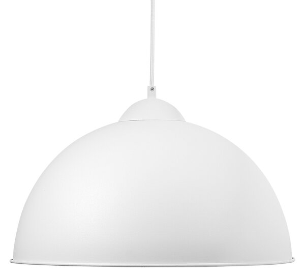 Závesná lampa matná biela polkruhové tienidlo na 1 žiarovku industriálne moderné svietidlo