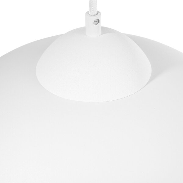 Závesná lampa matná biela polkruhové tienidlo na 1 žiarovku industriálne moderné svietidlo