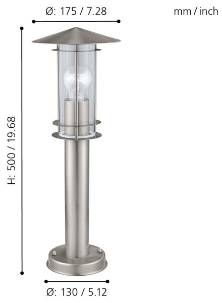 Eglo 30187 - Vonkajší lampa LISIO 1xE27/60W/230V