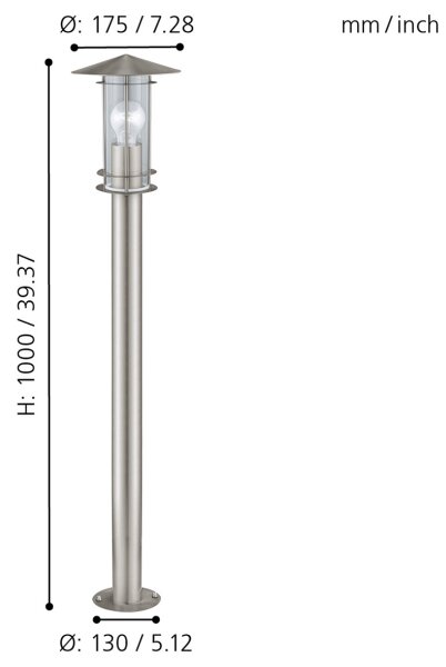 EGLO 30188 - Vonkajšia lampa LISIO 1xE27/60W/230V IP44