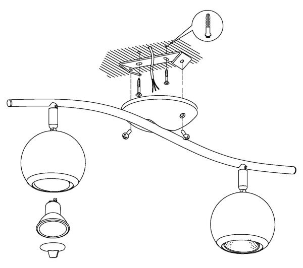 EGLO 31002 - LED Bodové svietidlo BIMEDA 2xGU10/3W LED