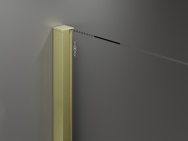 Mexen Velar, posuvné sprchové dvere do otvoru 90 cm, 8mm sklo námraza, zlatá matná, 871-090-000-31-55