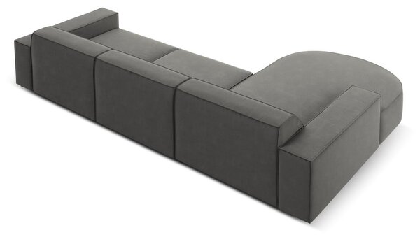 Sivá zamatová rohová pohovka (ľavý roh) Jodie - Micadoni Home