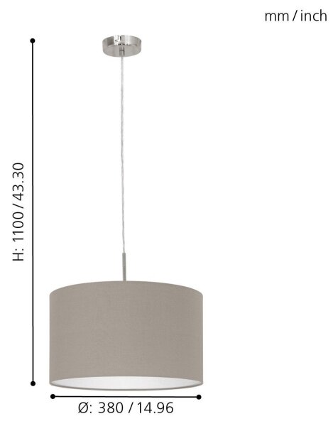 Eglo 31572 - Luster na lanku PASTERI 1xE27/60W/230V