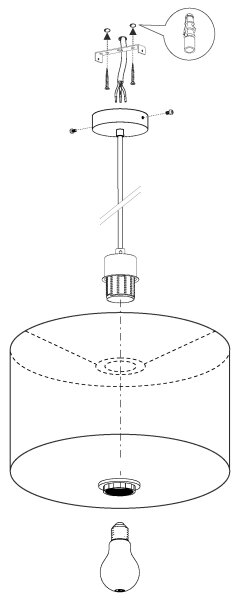 Eglo 31573 - Luster na lanku PASTERI 1xE27/60W/230V