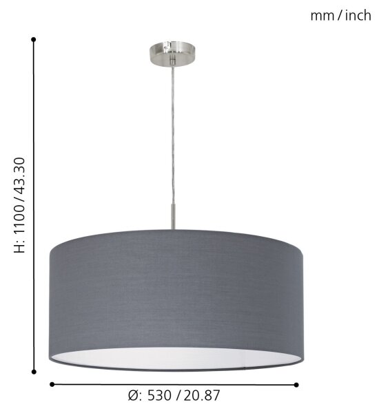 Eglo 31577 - Luster na lanku PASTERI 1xE27/60W/230V