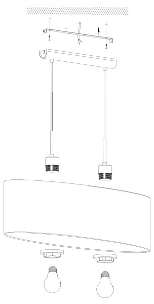 Eglo 31581 - Luster na lanku PASTERI 2xE27/60W/230V