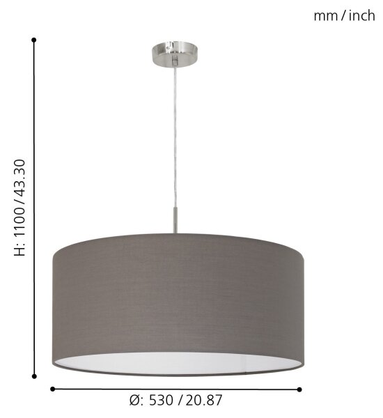 Eglo 31578 - Luster na lanku PASTERI 1xE27/60W/230V