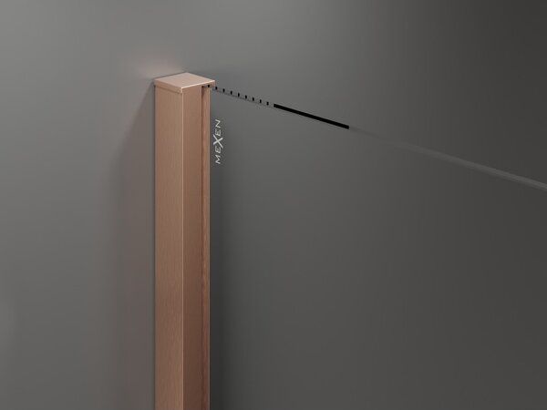 Mexen Velar Duo, sprchový kút s posuvnými dverami 80 x 80 cm, 8mm sklo námraza, medená matná, 871-080-080-32-65