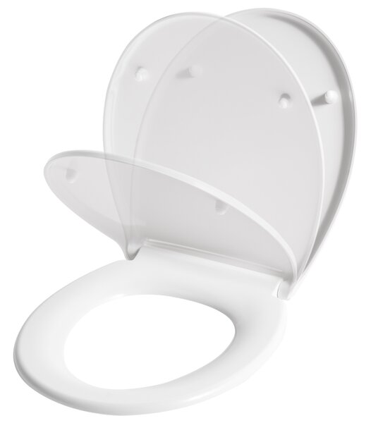 WC doska s pomalým sklápaním biela MDF lesklý povrch 45 x 37 cm ľahko odnímateľná kúpeľňové doplnky tradičný štýl kúpeľňa toaleta