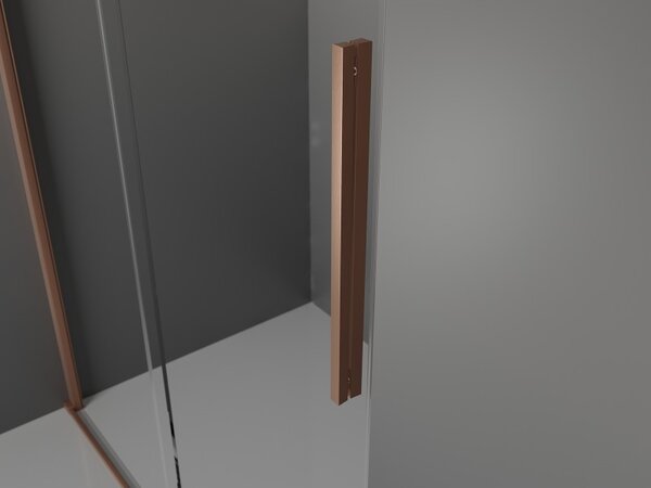 Mexen Velar L sprchové dvere posuvné 90 cm, transparentné, brúsená meď - 871-090-003-01-65