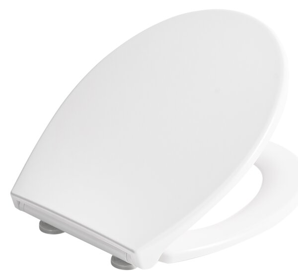 WC doska s pomalým sklápaním biela MDF lesklý povrch 45 x 37 cm ľahko odnímateľná kúpeľňové doplnky tradičný štýl kúpeľňa toaleta