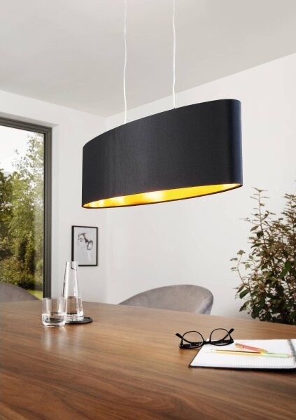 Eglo 55266 - Luster na lanku MASERLO 2xE27/60W/230V čierna