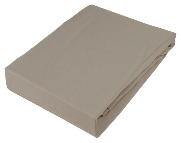 NAPÍNACIA PLACHTA NA BOXSPRIN, džersej, taupe, 90/220 cm Novel - Obliečky & plachty