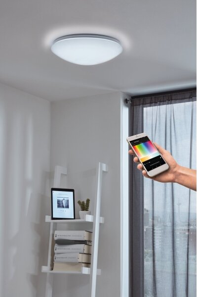 Eglo 33219 - LED RGB stropné svietidlo GIRON-C LED/17W/230V priemer 30 cm biela