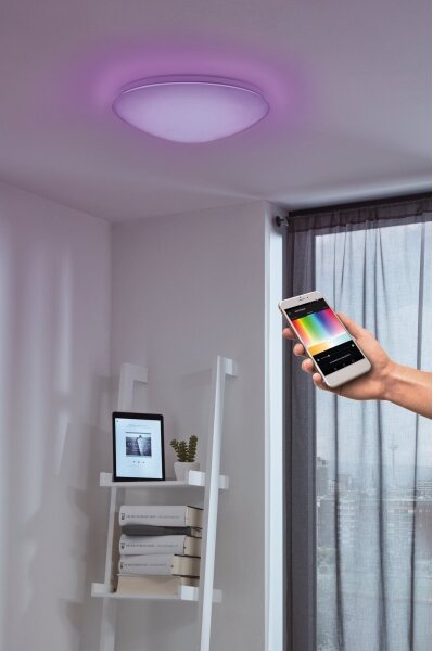 Eglo 33219 - LED RGB stropné svietidlo GIRON-C LED/17W/230V priemer 30 cm biela