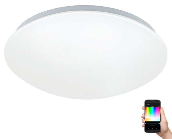Eglo 33219 - LED RGB stropné svietidlo GIRON-C LED/17W/230V priemer 30 cm biela