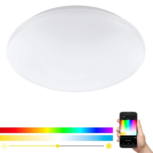 Eglo 33219 - LED RGB stropné svietidlo GIRON-C LED/17W/230V priemer 30 cm biela