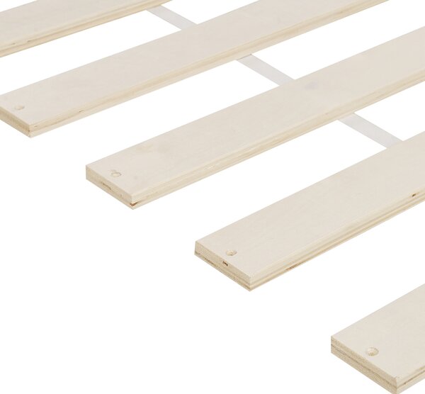 Posteľ biela borovicové drevo MDF 90 x 200 cm s čelom úložný priestor 2 zásuvky minimalistický škandinávsky štýl spálňa detská izba