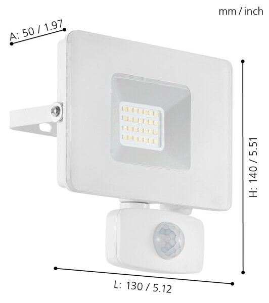 Eglo 33157 - LED reflektor so senzorom FAEDO 3 LED/20W/230V IP44