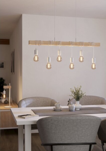 Eglo 43705 - Závesný luster TOWNSHEND na lanku 6xE27/60W/230V