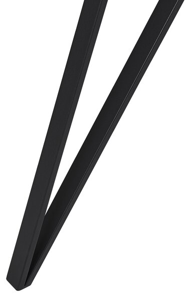 Jedálenský stôl biela a čierna 150 x 80 cm MDF vrchná doska mramorový efekt kovové nohy glamour štýl kuchyňa jedáleň