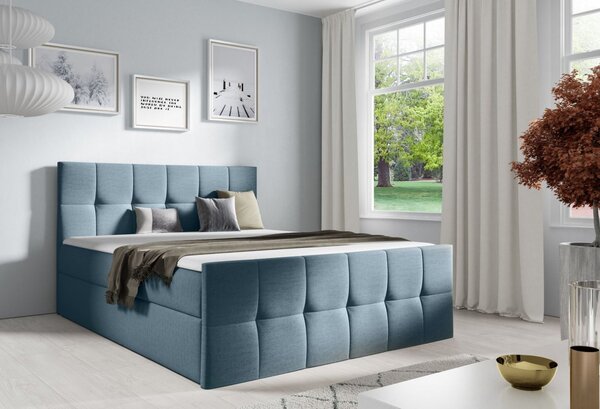 Manželská posteľ CHLOE - 180x200, modrá 1 + topper ZDARMA