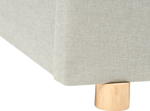 Čalúnená posteľ s úložným priestorom béžová látkové čalúnenie 160 x 200 cm so zásuvkami moderný škandinávsky dizajn