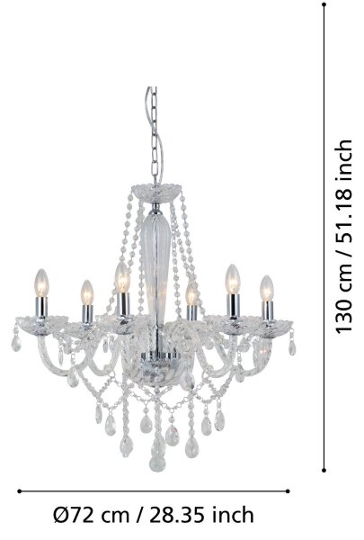 Eglo 39099 - Luster BASILANO 1 6xE14/40W/230V