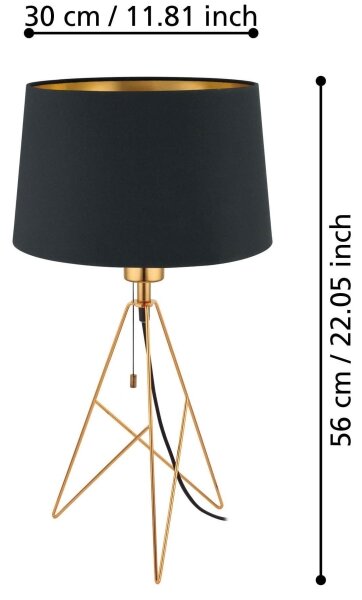 Eglo 39179 - Stolná lampa CAMPORALE 1xE27/60W/230V