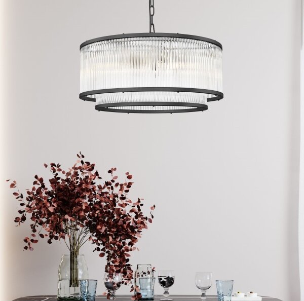Zuma Line P0528-06H-P7AC - Luster na reťazi SERGIO 6xE14/60W/230V čierna