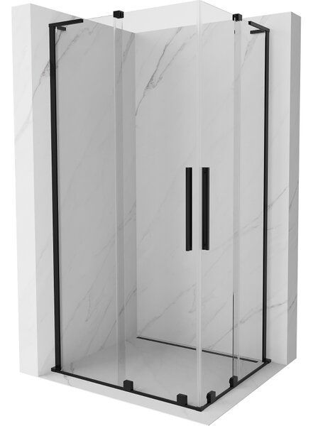 Mexen Velar L Duo posuvná sprchová kabína 90 x 80 cm, priehľadná, čierna - 871-090-080-02-03-70
