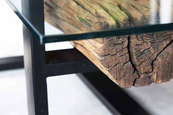 Dizajnový konferenčný stolík Shark 130 cm teak