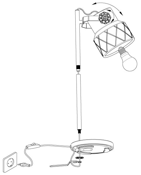 Eglo 39857 - Stolná lampa HILCOTT 1xE27/40W/230V