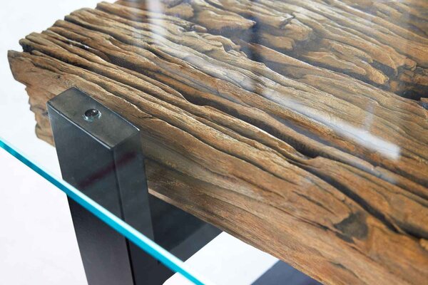 Dizajnový konferenčný stolík Shark 130 cm teak
