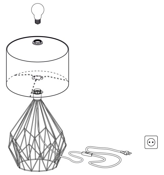 Eglo 43078 - Stolná lampa CARLTON 1xE27/60W/230V