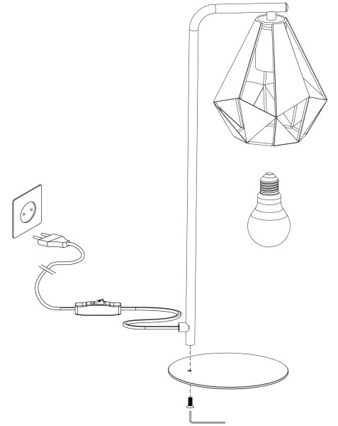 Eglo 43058 - Stolná lampa CARLTON 1xE27/60W/230V