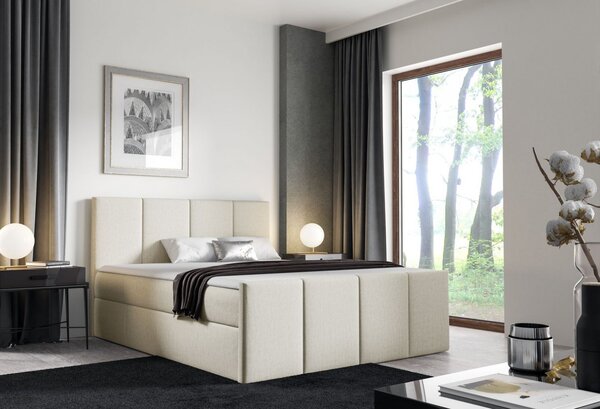 Posteľ s matracom a roštom LOLA - 160x200, béžová 2 + topper ZDARMA