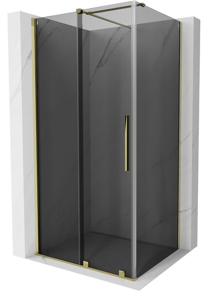 Mexen Velar, sprchový kút s posuvnými dverami 100 x 120 cm, 8mm šedé sklo, zlatá lesklá, 871-100-120-41-50