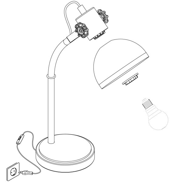 Eglo 44058 - Stolná lampa LUBENHAM 1xE27/28W/230V
