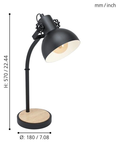 Eglo 44058 - Stolná lampa LUBENHAM 1xE27/28W/230V