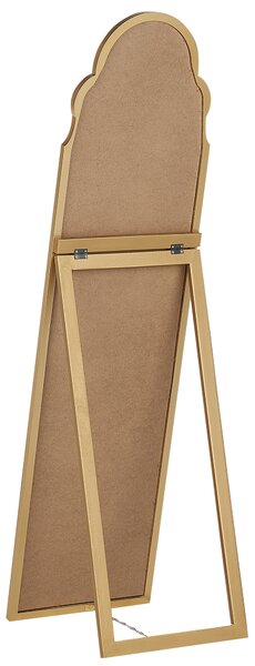 Stojace zrkadlo zlaté MDF rám sklo 40 x 150 cm vysoké so stojanom moderný dizajn