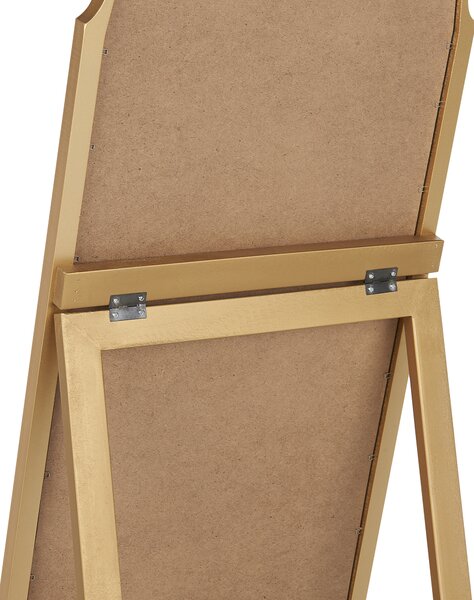 Stojace zrkadlo zlaté MDF rám sklo 40 x 150 cm vysoké so stojanom moderný dizajn