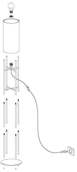 Eglo 43141 - Stojacia lampa GLASTONBURY 1xE27/60W/230V