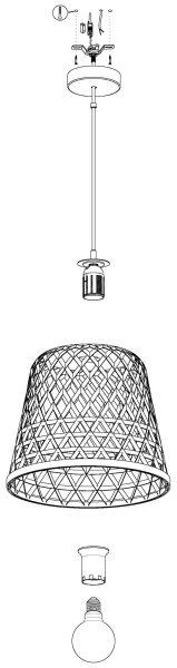Eglo 43113 - Luster na lanku KIRKCOLM 1xE27/60W/230V
