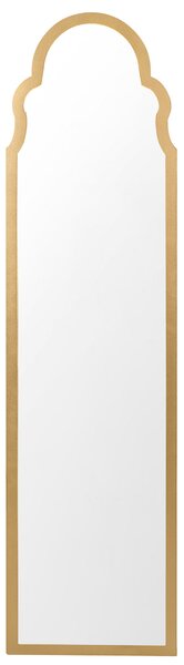 Stojace zrkadlo zlaté MDF rám sklo 40 x 150 cm vysoké so stojanom moderný dizajn