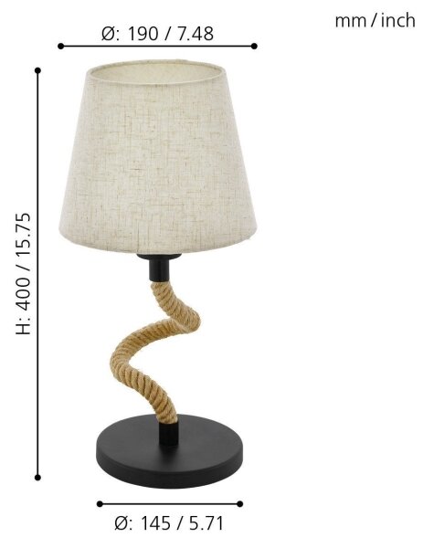 Eglo 43199 - Stolná lampa RAMPSIDE 1xE27/28W/230V
