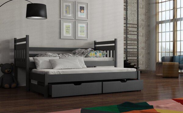 Detská posteľ s prístelkou 80x180 DEBRA - grafit