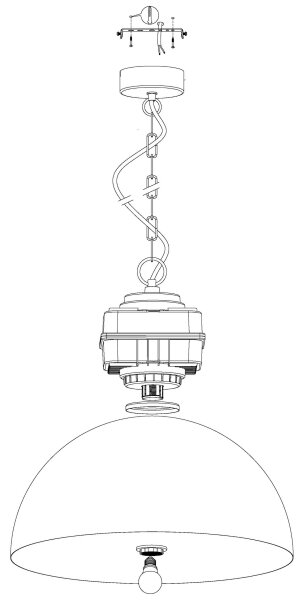Eglo 43299 - Luster na reťazi ROCKINGHAM 1xE27/40W/230V